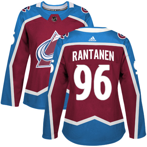 Adidas Colorado Avalanche #96 Mikko Rantanen Burgundy Home Authentic Women Stitched NHL Jersey